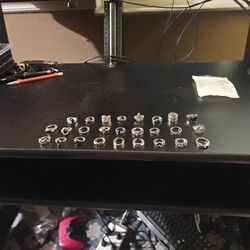 Beautifully Decorated Assortment Of Stainless Steel Rings