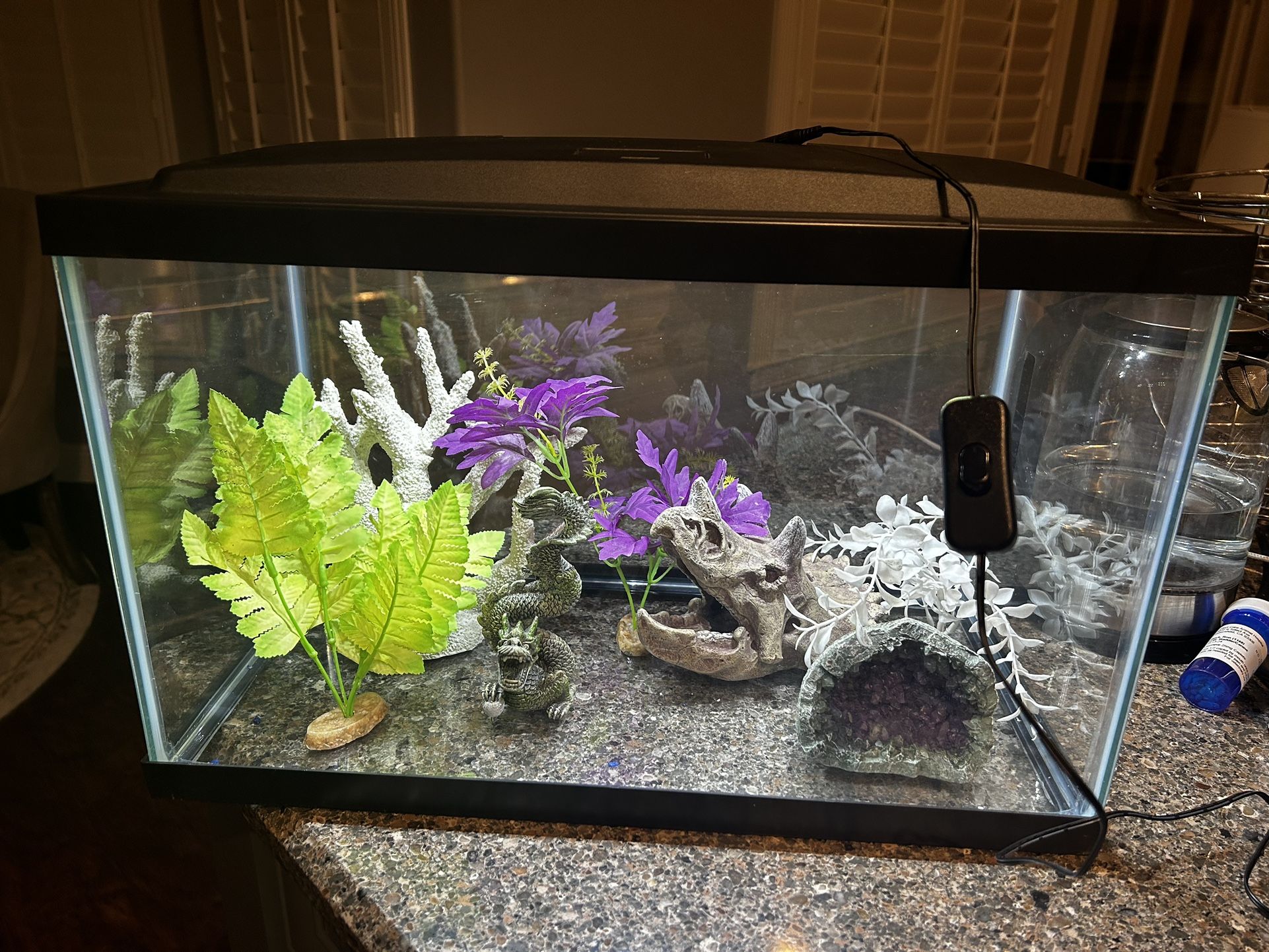 Led Light up Fish Tank and Decorations