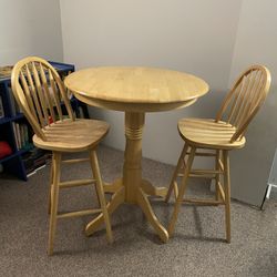 3 Piece Pub Table With Swivel Chairs 