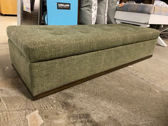 Tufted Green Storage Ottoman