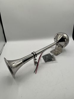 12V Electric Trumpet Horn For Truck/Boat, Stainless Steel