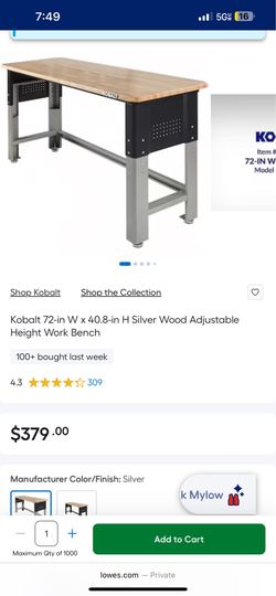 Kobalt workbench with drawer
