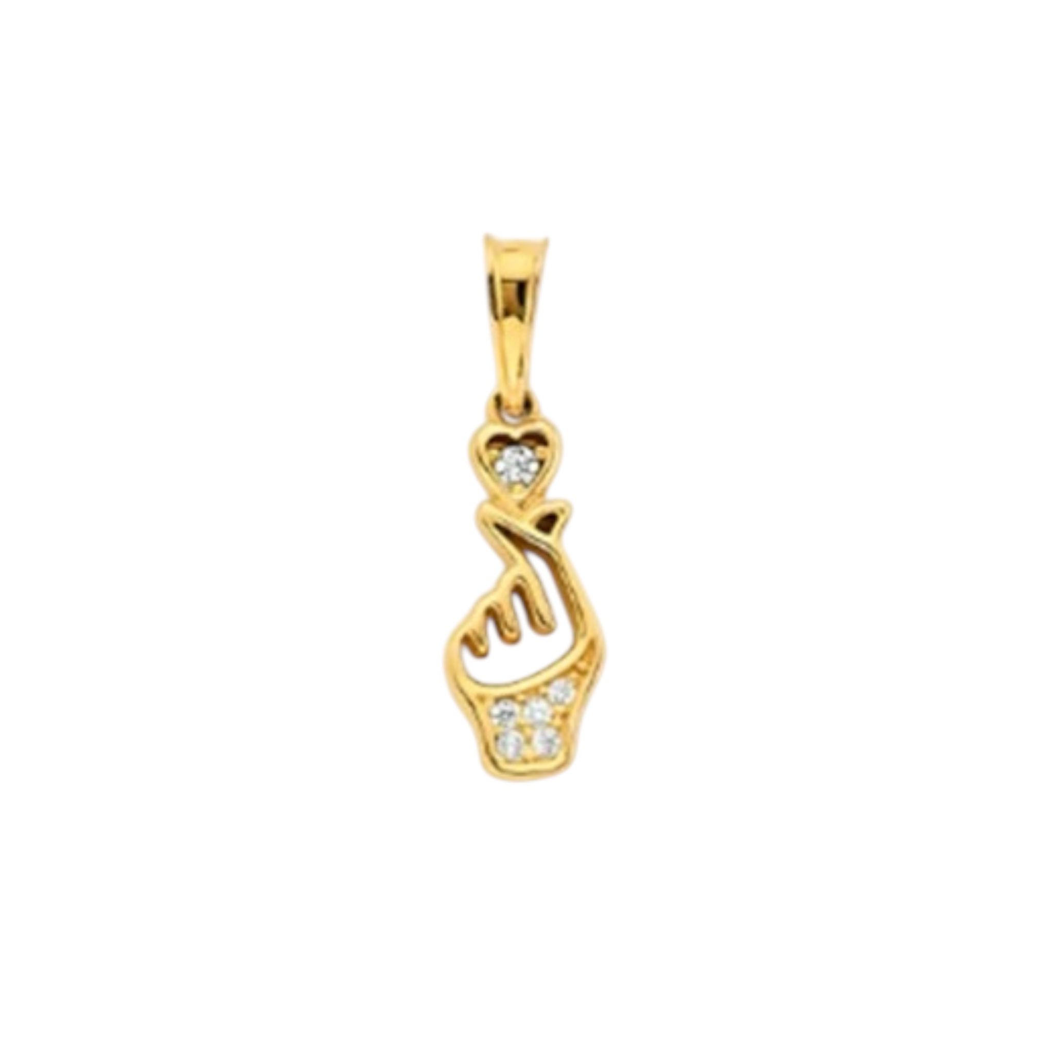 Mini pendant 14k Yellow Gold. Korean Heart