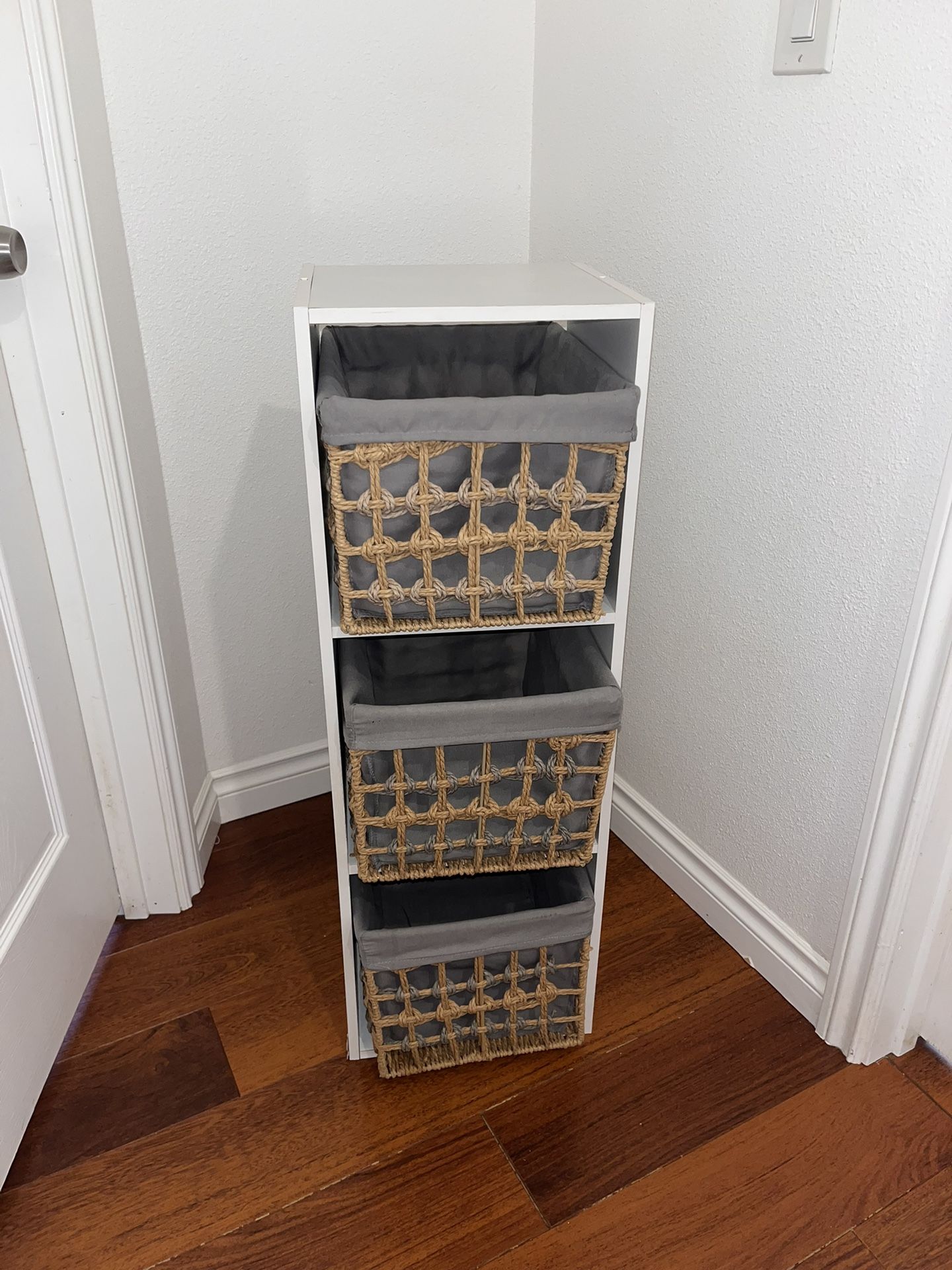White Shelf With Baskets