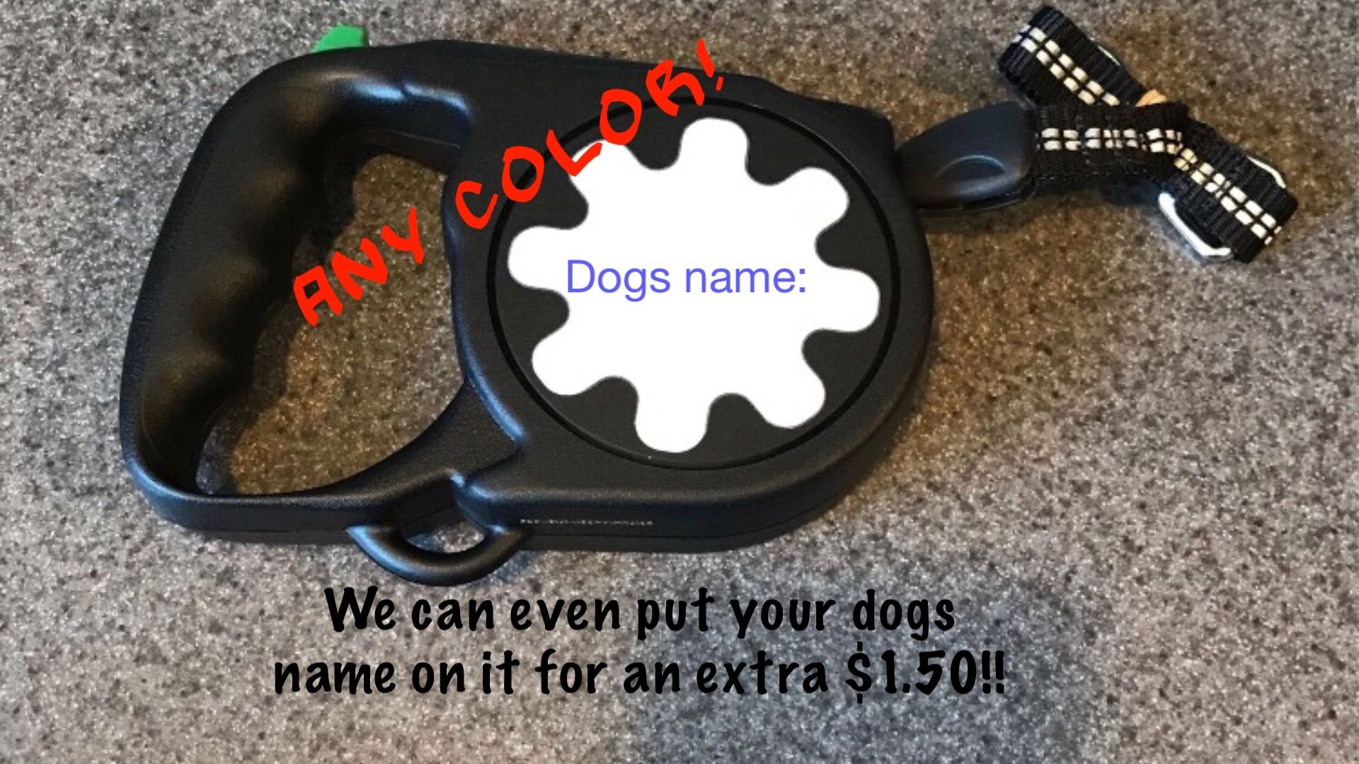 Retractable Dog Leash (Black) 1 FOR $7 OR 2 FOR $10