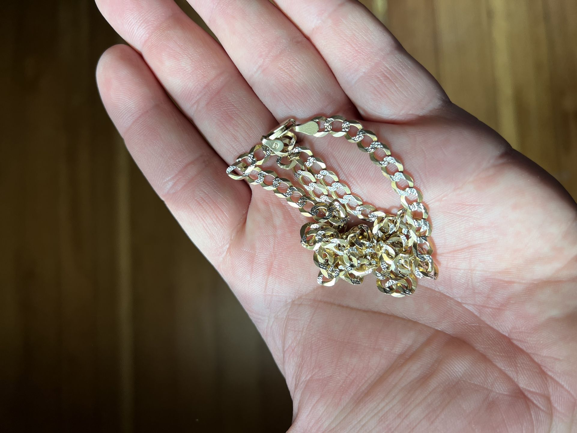 16.2 Grams 14k Italian Gold Diamond Chain