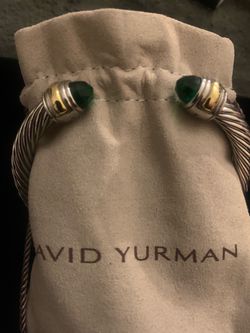 David Yurman Cable Bracelet with emerald stone