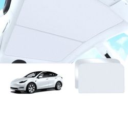 (ULF)2020–2026 Tesla Model Y Glass Roof Sunshade 2-in-1 UV Protection Heat Insulation Retractable Interior Accessory
