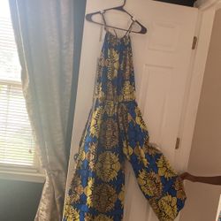 Blue and Gold Pants Rumper