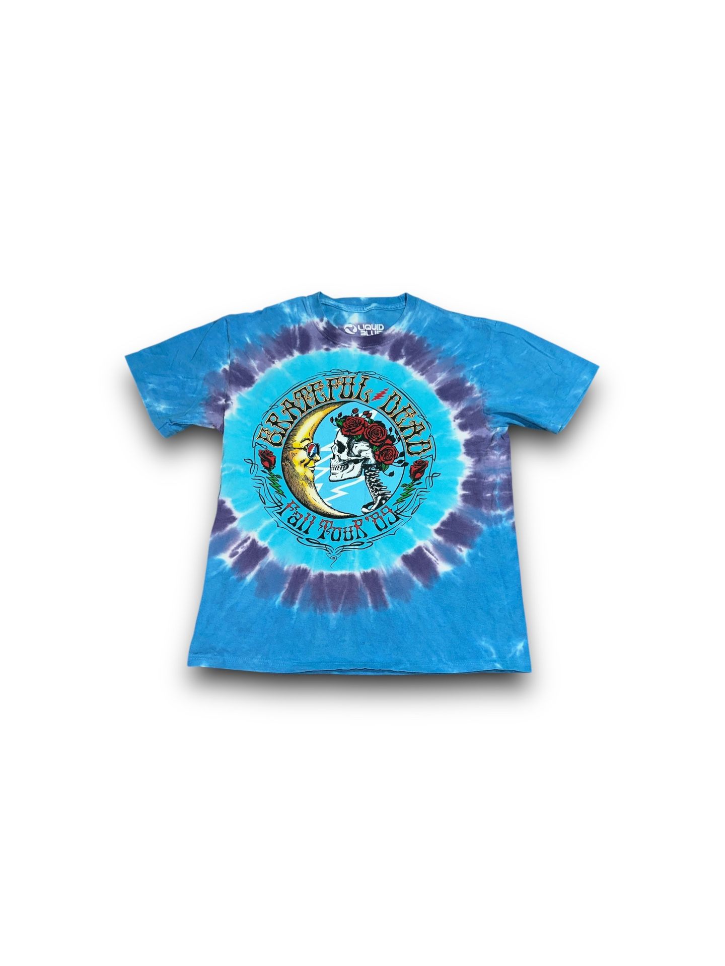Grateful Dead 1989 fall tour liquid blue tie dye t-shirt