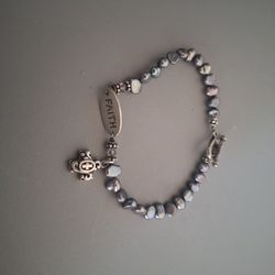 7" Pearls And Silver Toggle-Clasp Pearl FAITH Bracelet