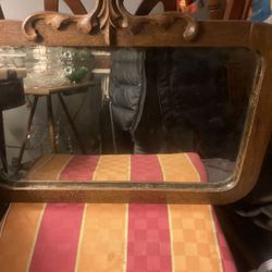 Vintage Mirror In An Oak Frame
