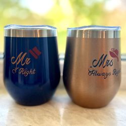 Mr & Mrs Mugs (2 Mugs With Tops)