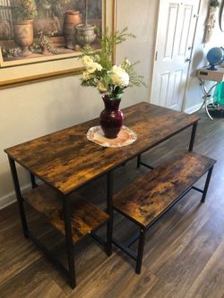 Dining Table Set With Benches