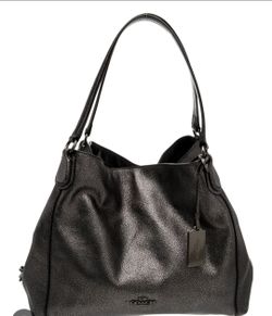 Coach gun metal Leather Shoulder Bag