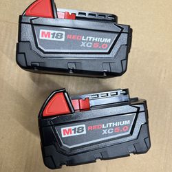 Milwaukee M18 Red Lithium XC 5.0 Batteries 