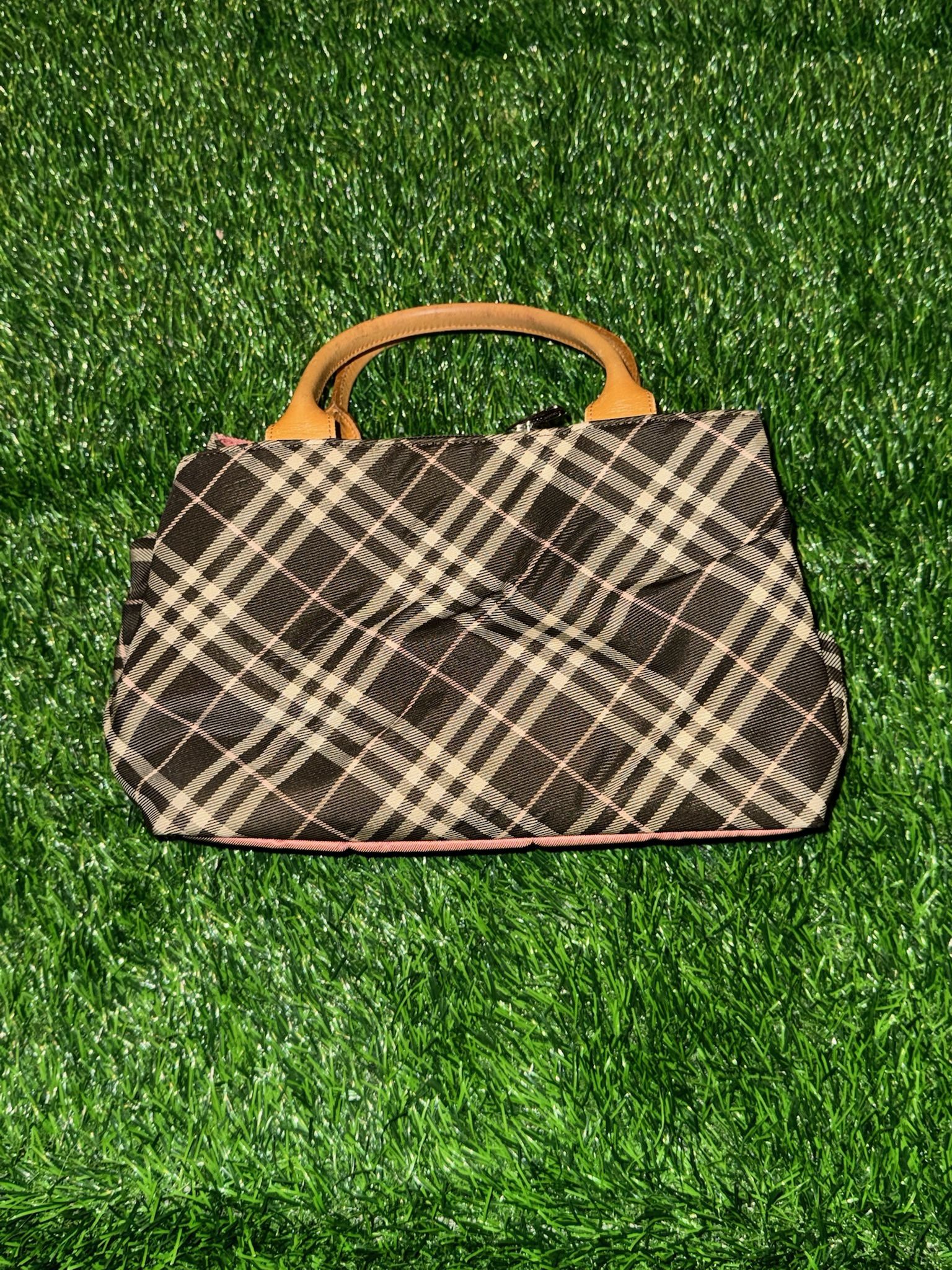 Plaid Burberry blue label tote bag