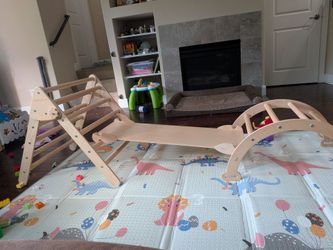 Wooden climbing toy