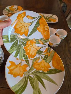 44-Pc Vintage Mikasa Oleander Dinnerware Set W. Germany - Vajilla Mikasa 44 Piezas Thanksgiving