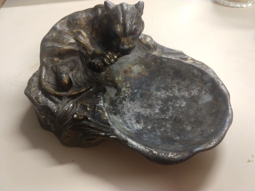 Brass Cast iron Dog Ash Tray
