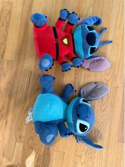 Two Disney Stitch 13” stuffies plush toy dolls