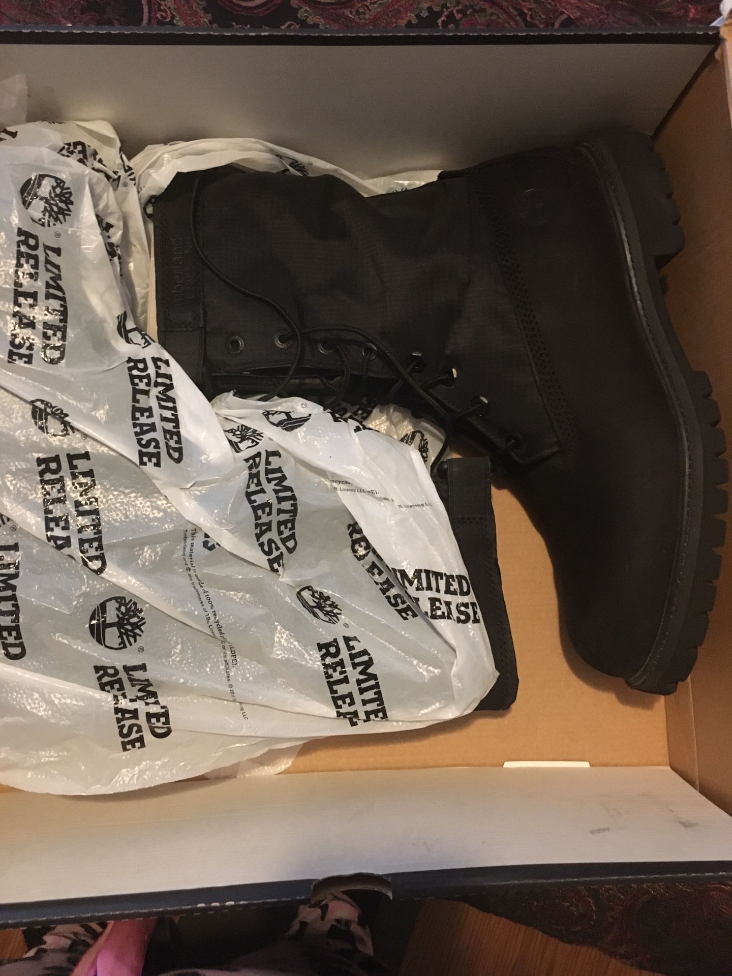 Timberlands Roll Top Black Suede And Camo Gaiter Boots Limited Edition Black Suede
