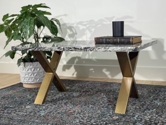Prohibition Coffee Table, Grey And Gold
