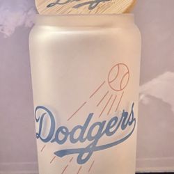 Dodgers 16oz Glass Can 