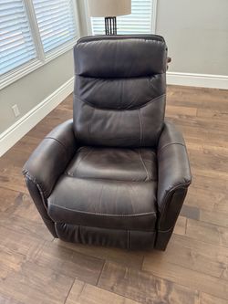 Dark Brown Leather Recliner Chair
