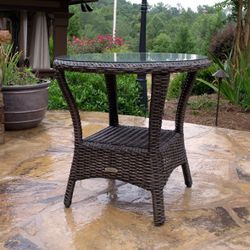 Bayview Wicker Side Table Tortuga Outdoor