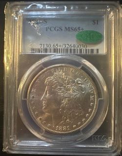 1881‑S Morgan Silver Dollar — PCGS Certified MS65+ with CAC Approval   Certification #: (contact info removed)0