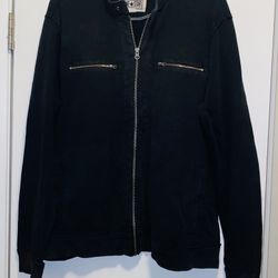 Vintage Converse Lightweight Zip Up Black Sweater Unisex Size Large