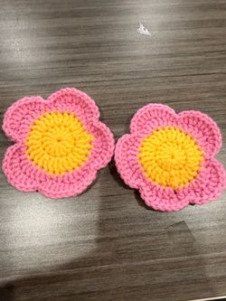 Handmade Crochet Flower Coasters