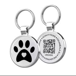 Personalized QR Pet ID Tag –Links to Owner Info, Alerts You When Scanned