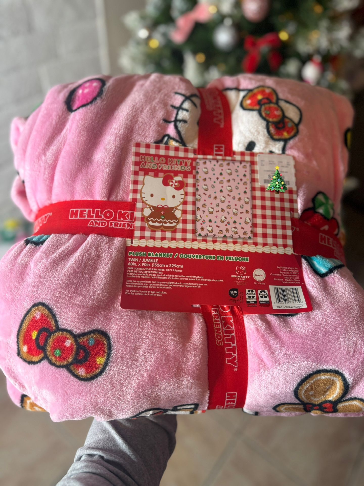 Hello Kitty Gingerbread Twin Plush Blanket
