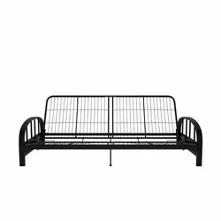 Full Size Metal Futon Frame with Navy Blue Mattress