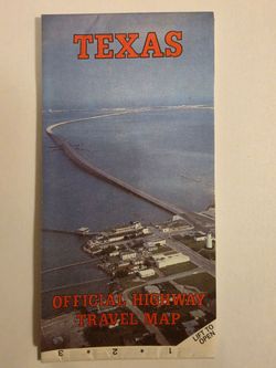 Vintage Original Texas paper road map 1988