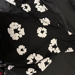 Black and white denim tears hoodie 