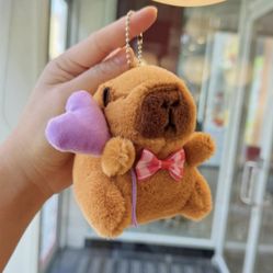 Capybara plush keychain