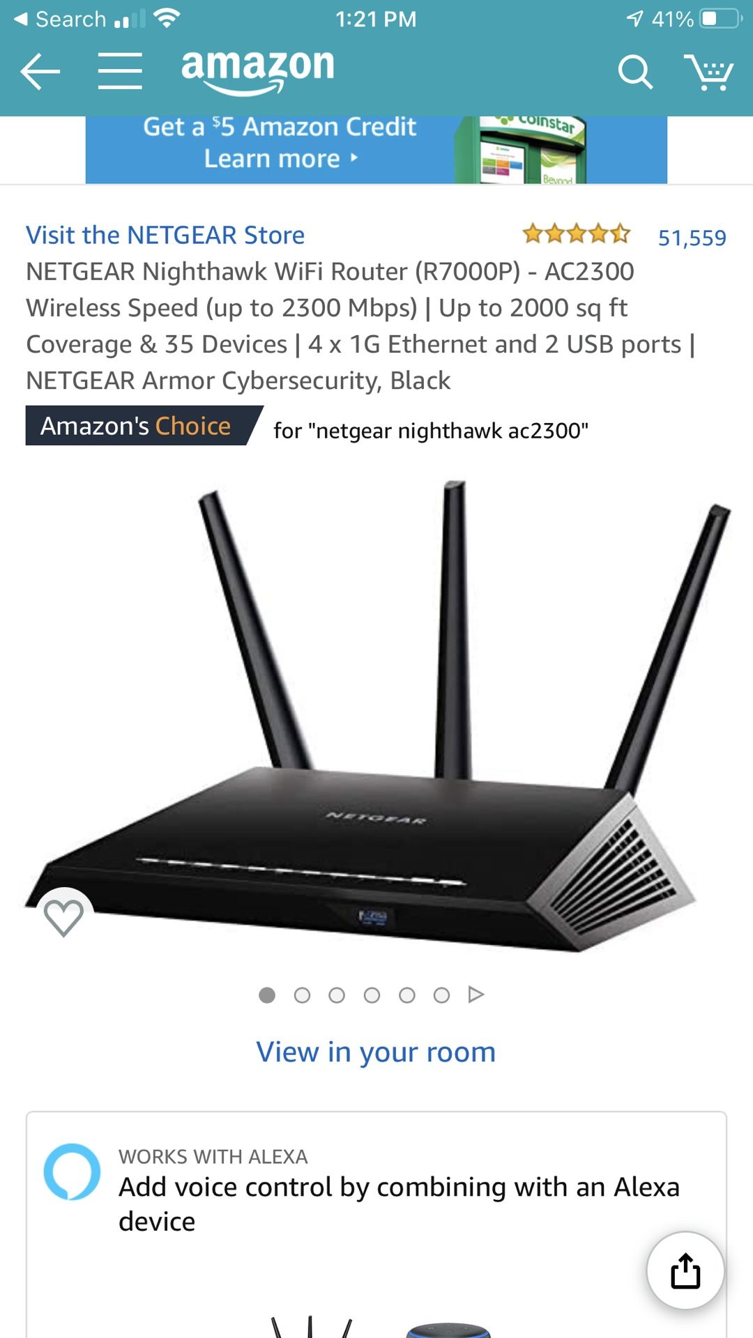 NETGEAR Nighthawk WiFi Router AC2300