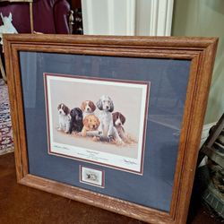 FRAMED "SCHOOL DAZE" PRINT & STAMP - SIGNED