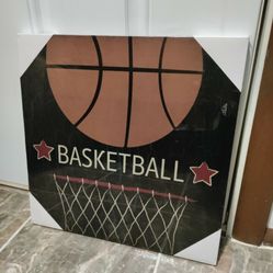 Basketball Canvas Wall Picture! Brand New! 16" X 16"
