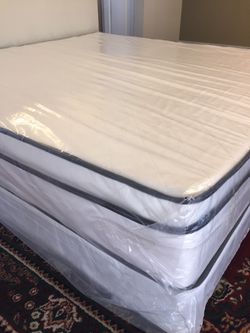 King size pillow top mattress and box springs.