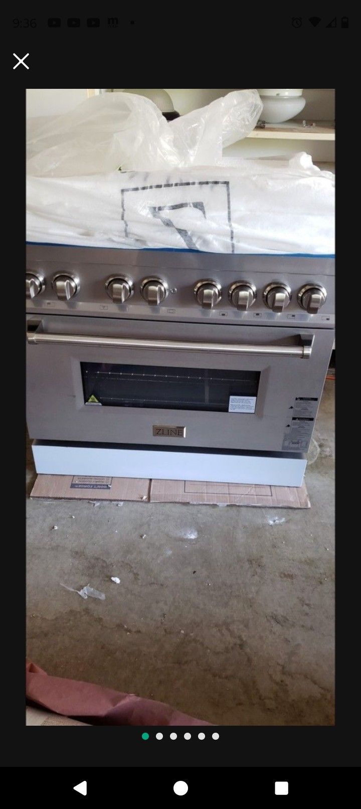 36" Zline Stainless Steel Duo Range Stove Gas, Electric Oven 220v$2900 CASH