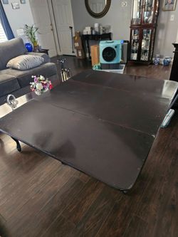 Nice table has a drawer. Sides fold to make smaller $100 OBO