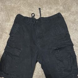 Black cargo shorts
