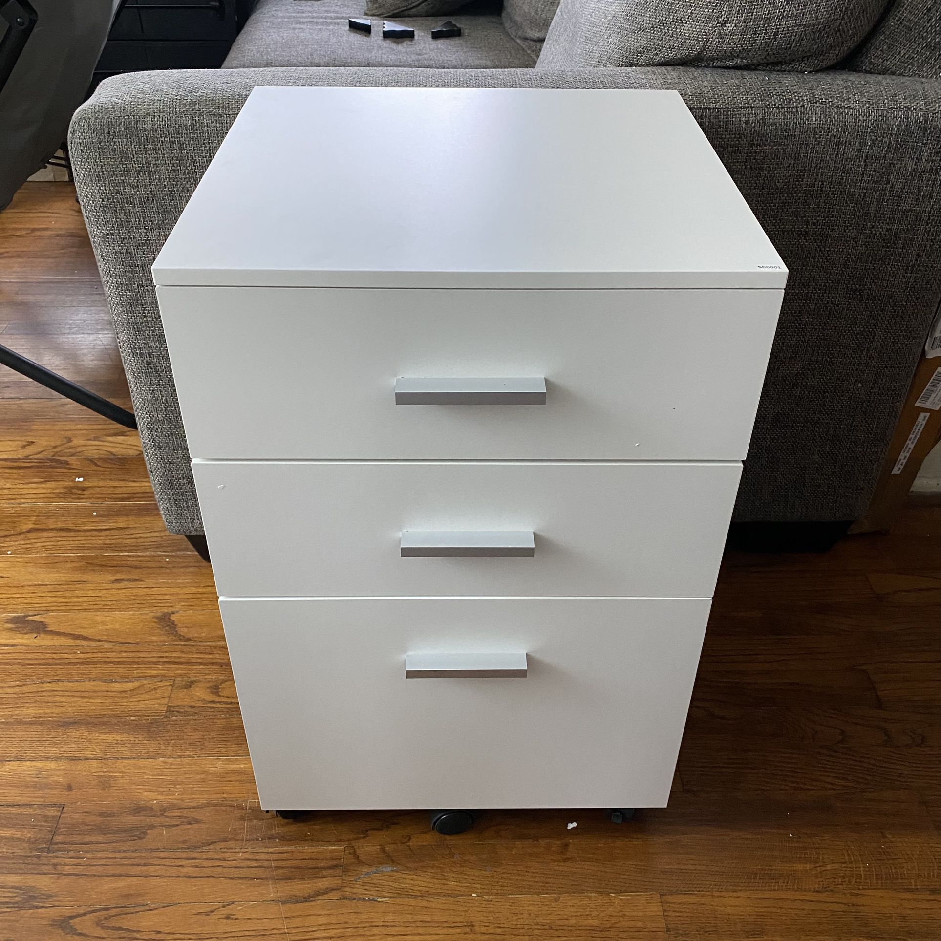 New 3 Drawer Wood Mobile File Cabinet, Rolling Filing Cabinet for Letter/A4 Size, White