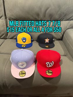 MLB New Era Brewer Dodgers Astros nationals 59fifty Fitted Hats Size 7 7/8