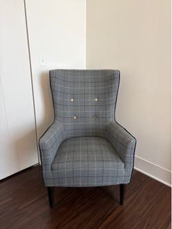 West Elm Victor Chair – Plaid Wool Accent Chair
