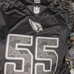 Nike Men's Vapor Arizona Cardinals Reflective Jersey - #55 Chandler Jones - Black - XL - Brand New